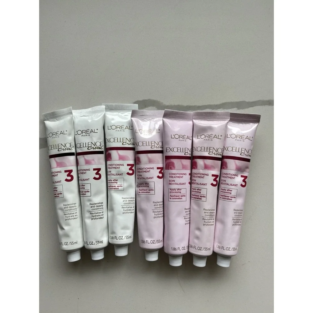 Lot of 7 L'Oreal Excellence Creme Step 3 Conditioning Treatment 1.86oz Tubes New